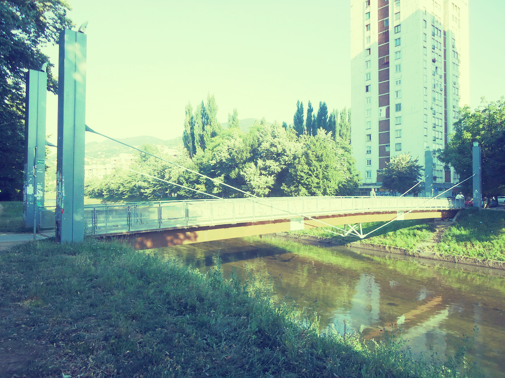 Bridge over the Miljacka: Ars Aevi bridge by Rezno Piano (Photo credit: Performing the East)