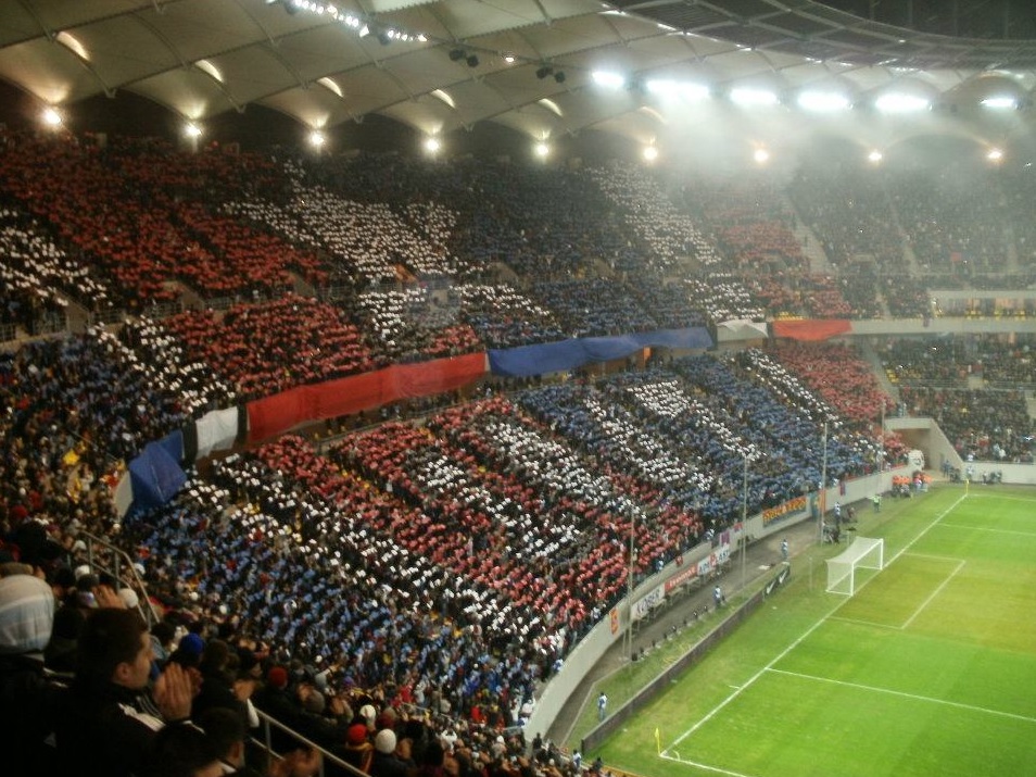 The fans of Steaua Bucuresti display the choreography on the occasion  News Photo - Getty Images